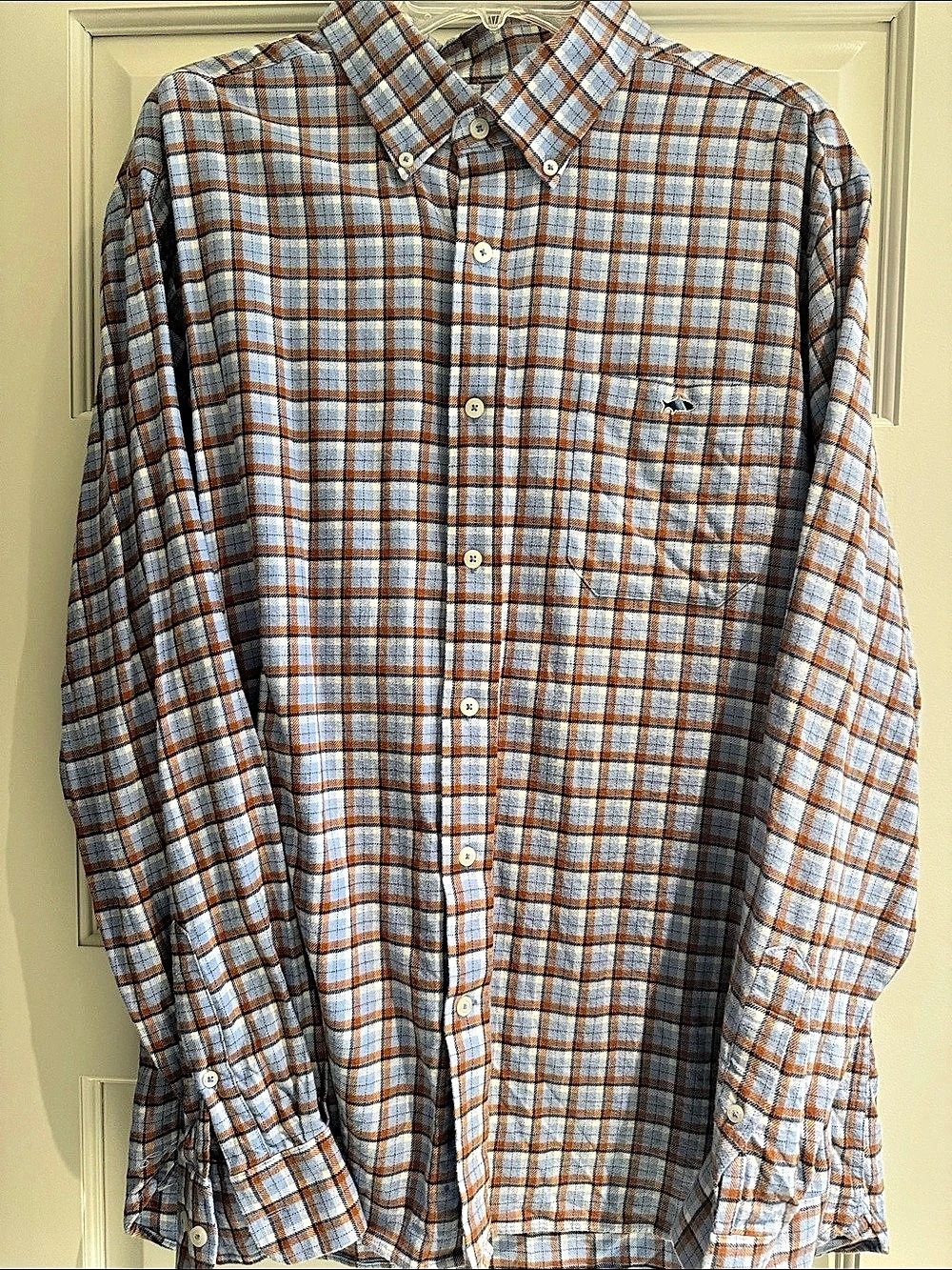 Fish Hippie Rumfront Long Sleeve Shirt Men's Plaid Blue & Brown